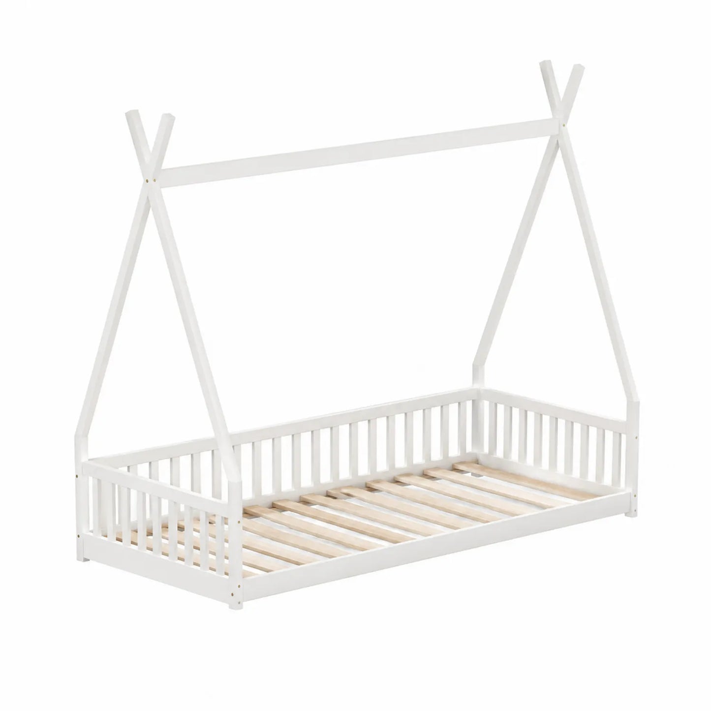 Lit cabane enfant bois Blanc 200x90 cm
