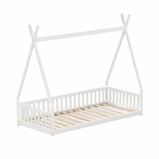 Lit cabane enfant bois Blanc 200x90 cm