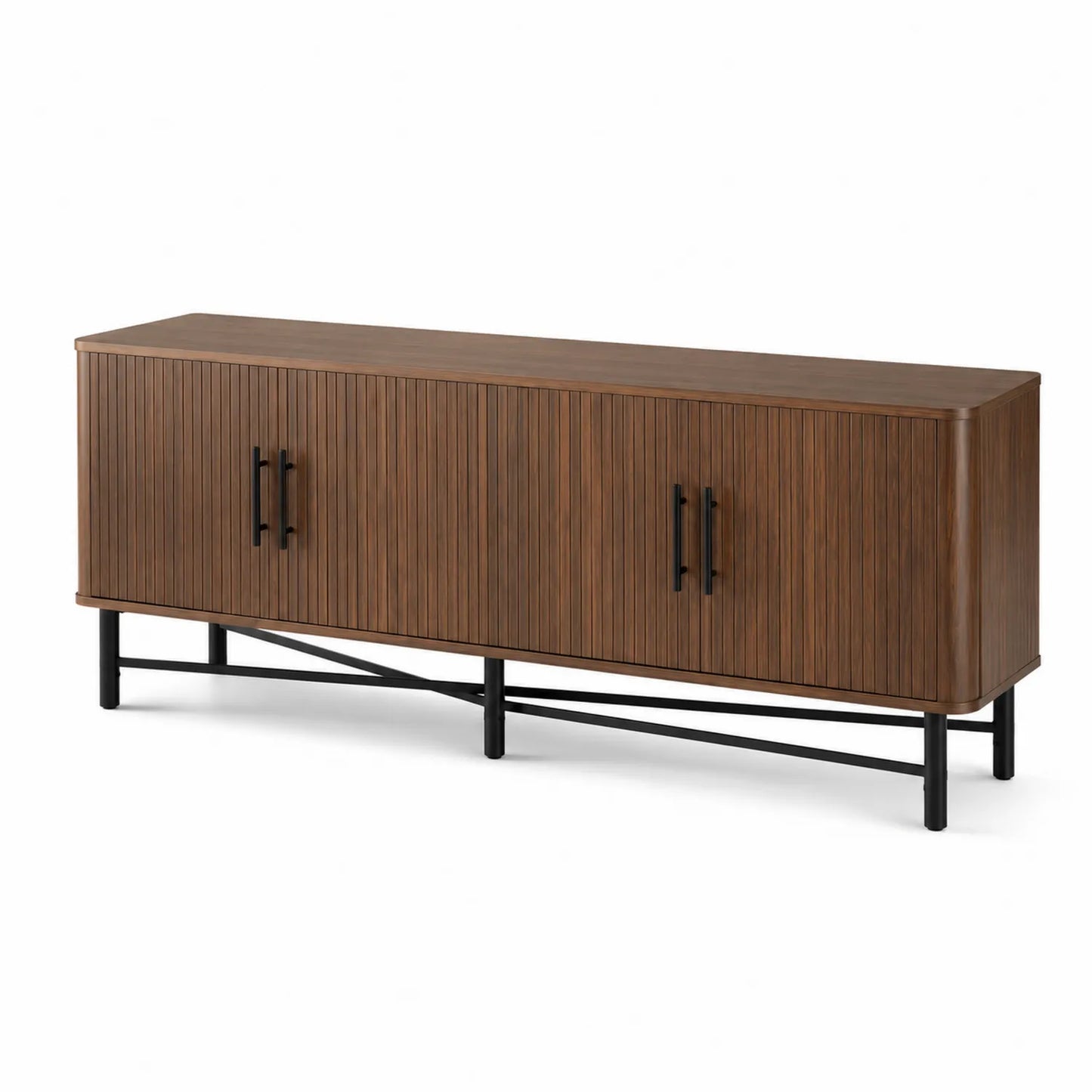 Buffet en bois et métal Marron 180x40x60cm