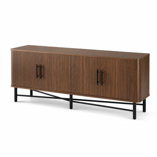 Buffet en bois et métal Marron 180x40x60cm